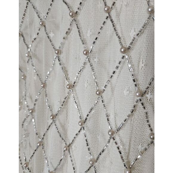 Ivy City Co Gatsby Dress In White Cream Size XL Retro Winter Wedding NWT Bride - Picture 12 of 15